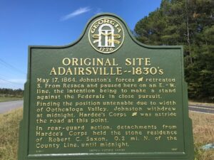 A historical sign in Adairsville - Adairsville junk removal services offered