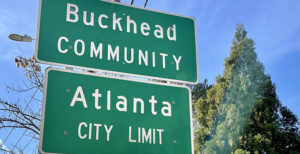 Buckhead sign, where Buckhead junk removal services are offered