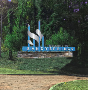 Sign in Sandy Springs, where Sandy Springs junk removal services are offered.